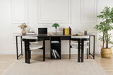 Schreibtisch Twin Study Desk aus Metall und melaminharzbeschichteten Holz in Anthrazit und Schwarz, 240×60×74 cm von Hanah Home – Bild 3