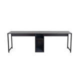 Schreibtisch Twin Study Desk aus Metall und melaminharzbeschichteten Holz in Atlantische Kiefer und Schwarz, 240×60×74 cm - ZEN ZONE Furniture