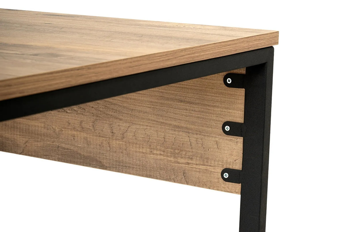 Schreibtisch Twin Study Desk aus Metall und melaminharzbeschichteten Holz in Atlantische Kiefer und Schwarz, 240×60×74 cm von Hanah Home – Bild 9