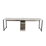 Schreibtisch Twin Study Desk aus Metall und melaminharzbeschichteten Holz in Atlantische Kiefer und Schwarz, 240×60×74 cm - ZEN ZONE Furniture