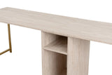 Schreibtisch Twin Study Desk aus Metall und melaminharzbeschichteten Holz in Travertin und Gold, 240×60×74 cm von Hanah Home – Bild 6