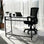 Schreibtische Network aus gehärtetem Glas und Metall, 100×45×75 cm von Hanah Home – Bild 1