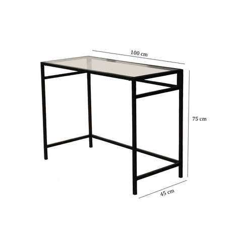 Schreibtische Network aus gehärtetem Glas und Metall, 100×45×75 cm von Hanah Home – Bild 10