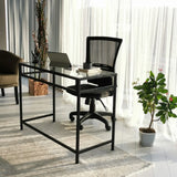 Schreibtische Network aus gehärtetem Glas und Metall, 100×45×75 cm von Hanah Home – Bild 3