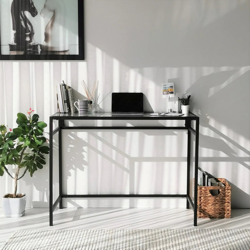 Schreibtische Network aus gehärtetem Glas und Metall, 100×45×75 cm von Hanah Home – Bild 8