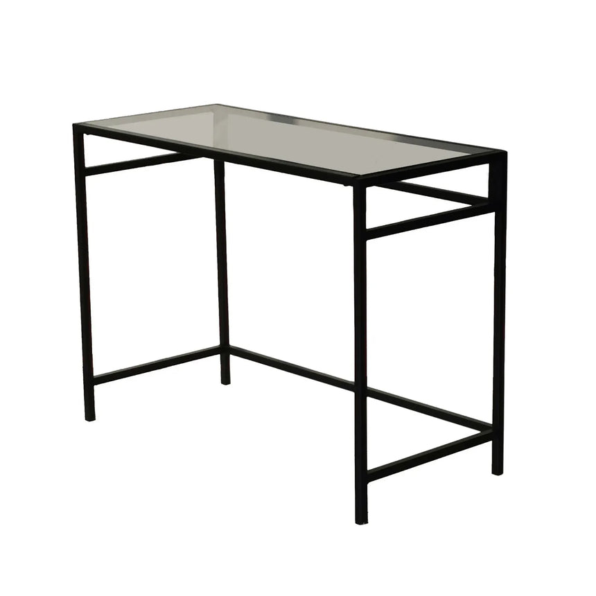 Schreibtische Network aus gehärtetem Glas und Metall in Schwarz und Rauch, 100×45×75 cm von Hanah Home – Bild 8
