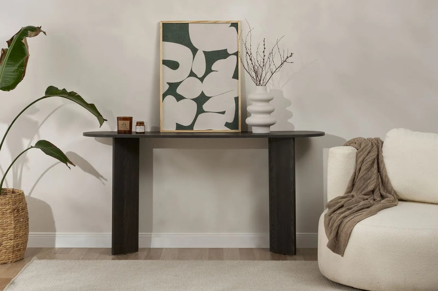 Sideboard Sira aus melaminbeschichteten Holz in Lumiere Black, 150×35×75 cm von Hanah Home – Bild 1