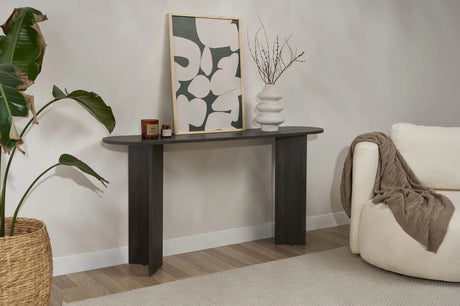 Sideboard Sira aus melaminbeschichteten Holz in Lumiere Black, 150×35×75 cm von Hanah Home – Bild 4