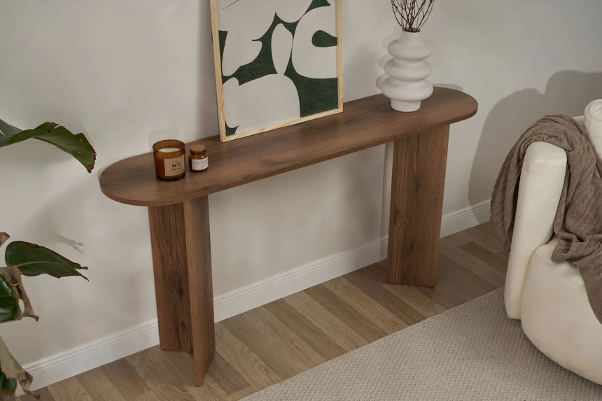 Sideboard Sira aus melaminbeschichteten Holz in VNT-Walnuss, 150×35×75 cm von Hanah Home – Bild 3