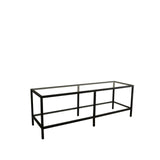 TV-Schrank Basic aus Metall und gehärtetem Glas, 130×40×45 cm von Hanah Home – Bild 7