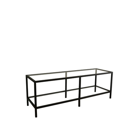 TV-Schrank Basic aus Metall und gehärtetem Glas, 130×40×45 cm von Hanah Home – Bild 7