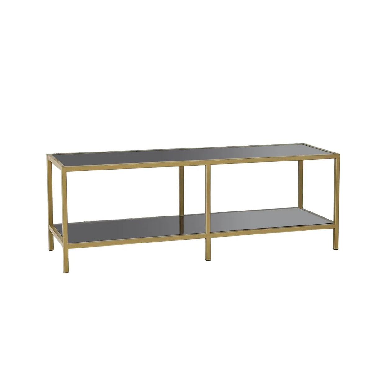 TV-Schrank Basic aus Metall und gehärtetem Glas in Dunkelgrau und Gold, 130×40×45 cm von Hanah Home – Bild 6