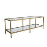 TV-Schrank Basic aus Metall und gehärtetem Glas in Transparent und Gold, 130×40×45 cm von Hanah Home – Bild 7
