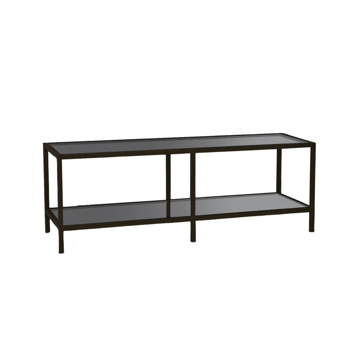 TV-Schrank Basic aus gehärtetem Glas und Metall in Dunkelgrau und Schwarz, 130×40×45 cm von Hanah Home – Bild 5