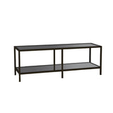 TV-Schrank Basic aus gehärtetem Glas und Metall in Dunkelgrau und Schwarz, 130×40×45 cm von Hanah Home – Bild 5