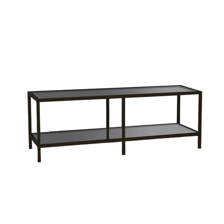 TV-Schrank Basic aus gehärtetem Glas und Metall in Dunkelgrau und Schwarz, 130×40×45 cm von Hanah Home – Bild 5