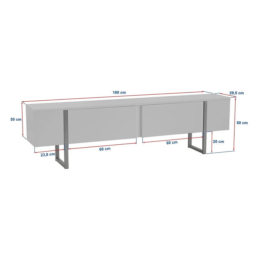 TV-Schrank Serenity aus melaminbeschichteten Holz, 180×29,5×50 cm - ZEN ZONE Furniture