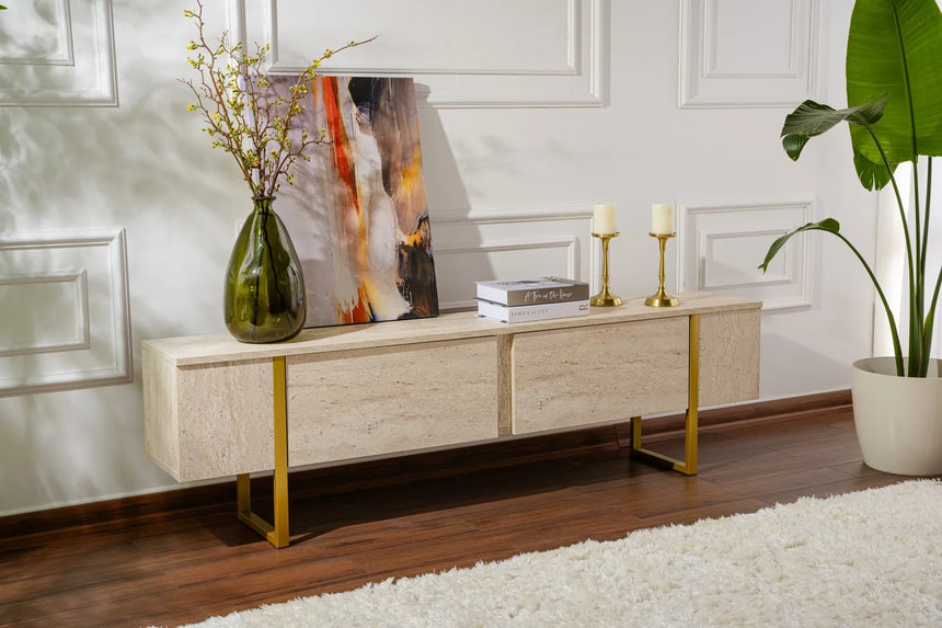 TV-Schrank Serenity aus melaminbeschichteten Holz, 180×29,5×50 cm von Hanah Home – Bild 4