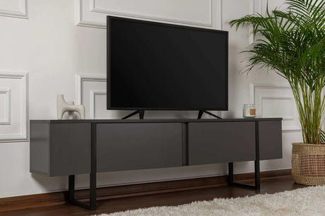 TV-Schrank Serenity aus melaminbeschichteten Holz in Anthrazit und Schwarz, 180×29,5×50 cm von Hanah Home – Bild 1