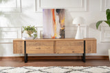 TV-Schrank Serenity aus melaminbeschichteten Holz in Atlantik-Kiefer und Schwarz, 180×29,5×50 cm von Hanah Home – Bild 3