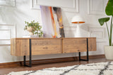 TV-Schrank Serenity aus melaminbeschichteten Holz in Atlantik-Kiefer und Schwarz, 180×29,5×50 cm von Hanah Home – Bild 4