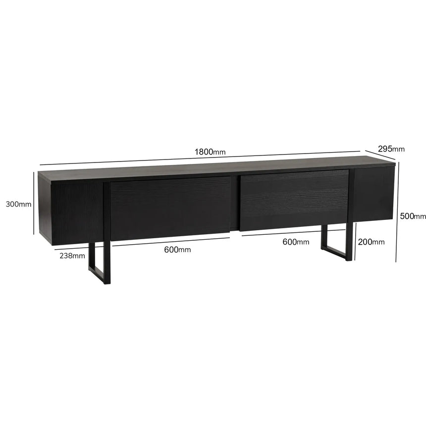 TV-Schrank Serenity aus melaminbeschichteten Holz, 180×29,5×50 cm - ZEN ZONE Furniture