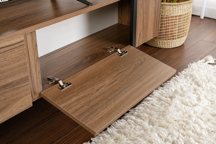 TV-Schrank Serenity aus melaminbeschichteten Holz in Walnuss und Schwarz, 180×29,5×50 cm von Hanah Home – Bild 5