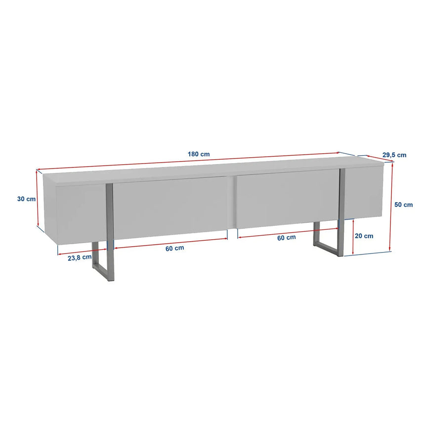 TV-Schrank Serenity aus melaminbeschichteten Holz, 180×29,5×50 cm - ZEN ZONE Furniture