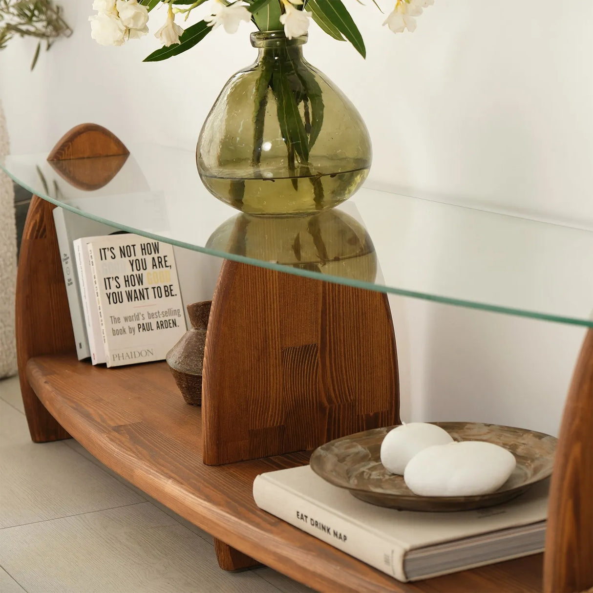 TV-Schrank Surf aus Kiefernholz und gehärtetem Glas, 160×35×45 cm von Hanah Home – Bild 7