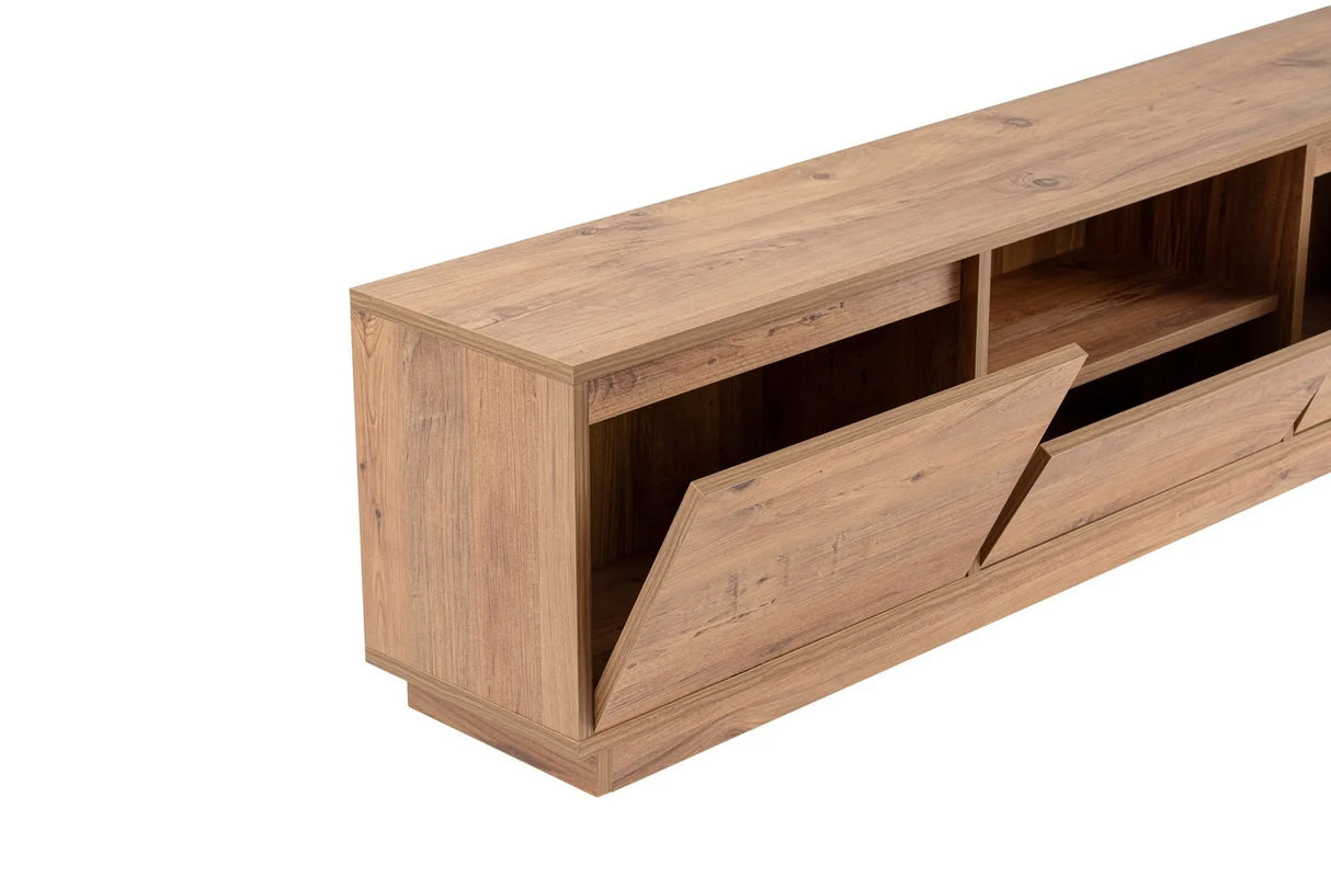 TV-Schrank Vanguard aus melaminbeschichteter Spanplatte in Atlantische Kiefer, 160×29,5×42 cm von Hanah Home – Bild 9