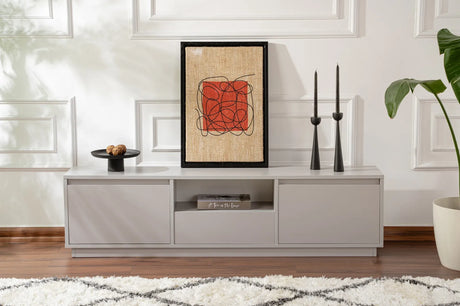 TV-Schrank Vanguard aus melaminbeschichteter Spanplatte in Grau, 160×29,5×42 cm von Hanah Home – Bild 4