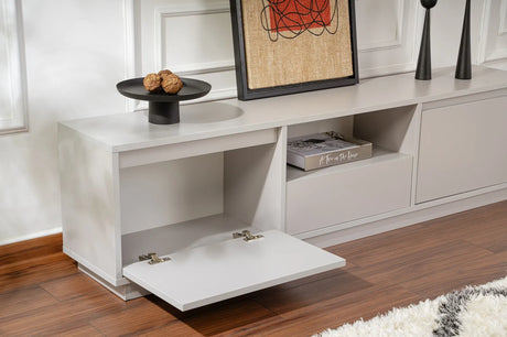 TV-Schrank Vanguard aus melaminbeschichteter Spanplatte in Grau, 160×29,5×42 cm von Hanah Home – Bild 5