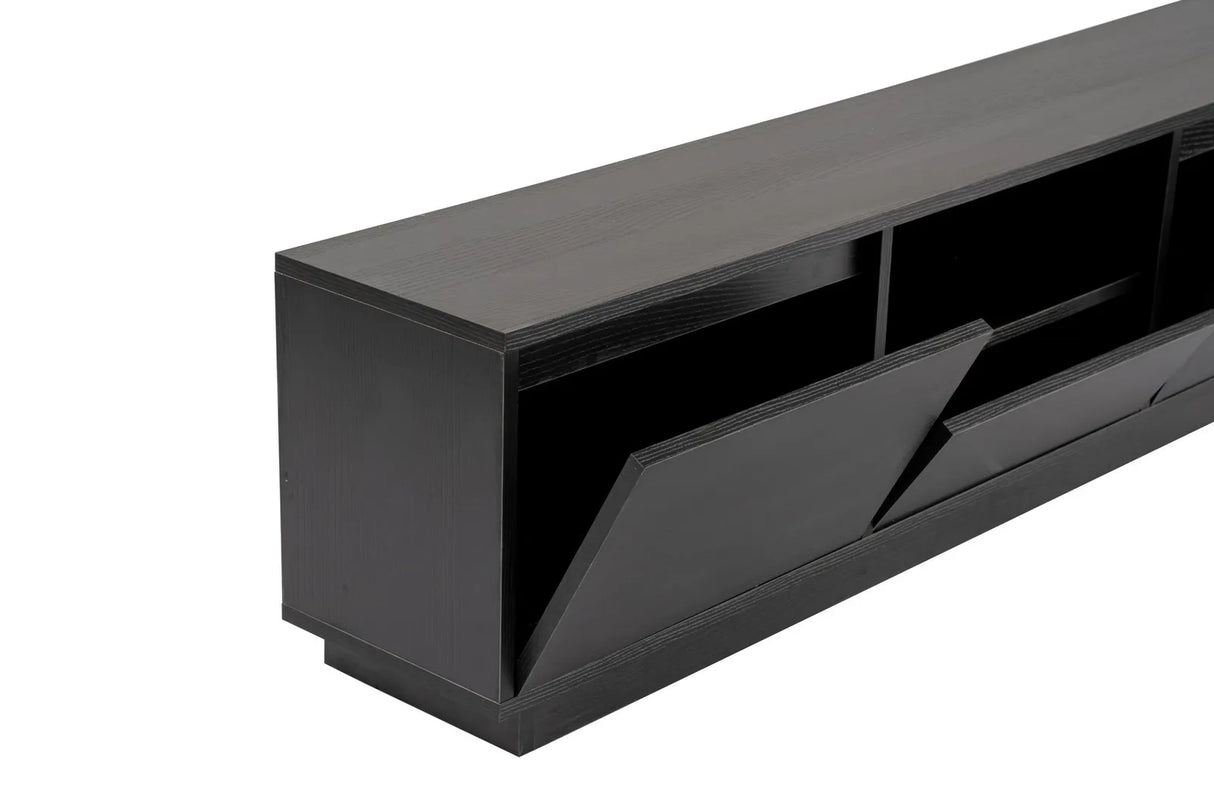 TV-Schrank Vanguard aus melaminbeschichteter Spanplatte in Holzschwarz, 160×29,5×42 cm von Hanah Home – Bild 10