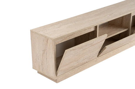 TV-Schrank Vanguard aus melaminbeschichteter Spanplatte in Travertin, 160×29,5×42 cm von Hanah Home – Bild 10