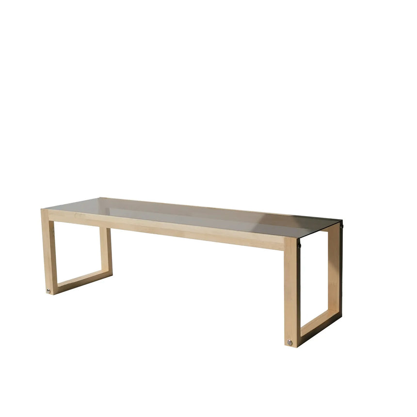 TV-Schrank Via aus massivem Kiefernholz und gehärtetem Glas naturbelassen, 130×40×40 cm von Hanah Home – Bild 8