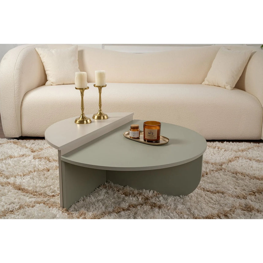 Couchtisch Orion aus Holz in Grau/Grün, 90x60x30 cm – Bild 1