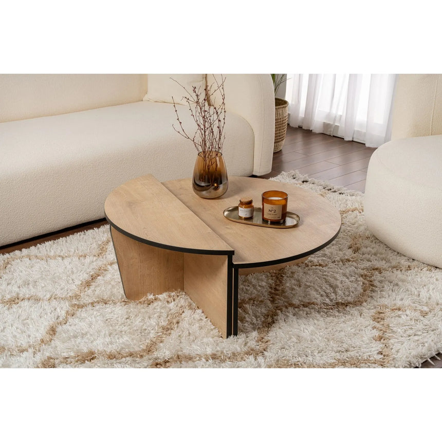 Couchtisch Orion aus Holz in Honey Oak/ Schwarz, 90x60x30 cm – Bild 2
