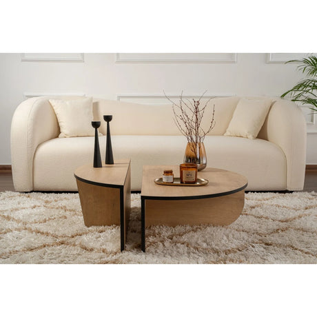 Couchtisch Orion aus Holz in Honey Oak/ Schwarz, 90x60x30 cm – Bild 3