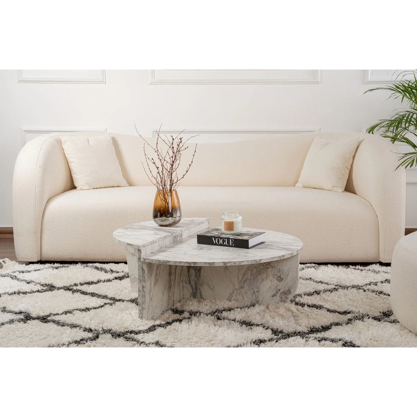 Couchtisch Orion aus Holz in Marmor-Optik, 90x60x30 cm – Bild 8