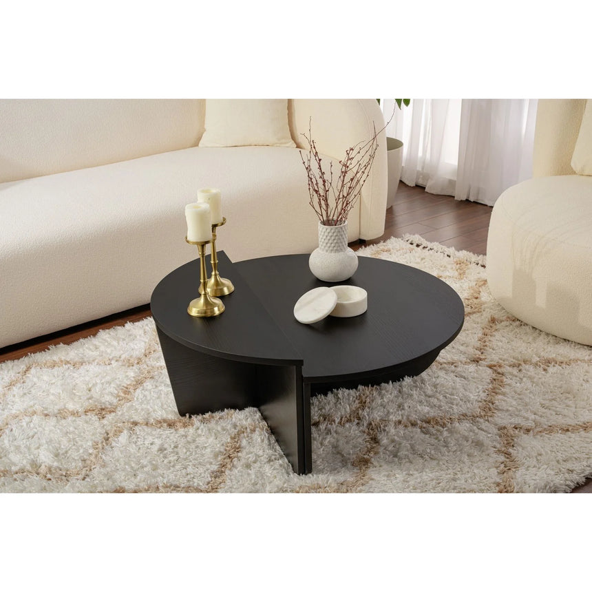 Couchtisch Orion aus Holz in Schwarz, 90x60x30 cm – Bild 2