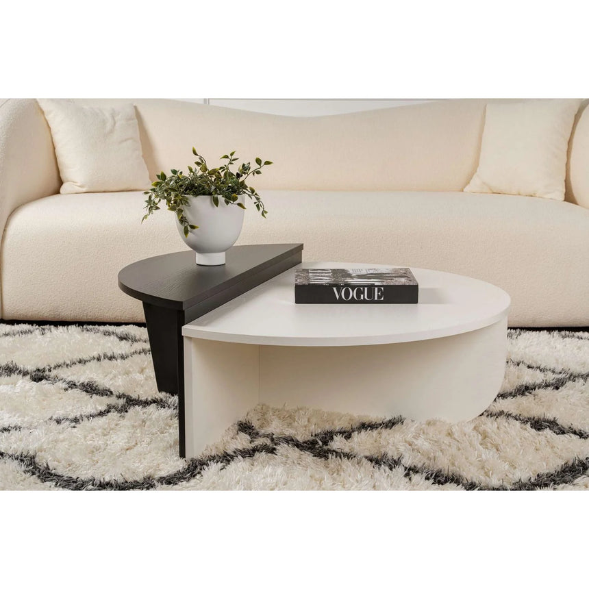 Couchtisch Orion aus Holz in Schwarz/Weiß, 90x60x30 cm – Bild 1