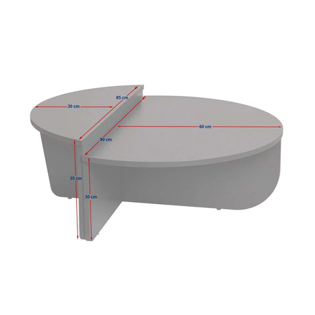 Couchtisch Orion aus Holz in Schwarz/Weiß, 90x60x30 cm – Bild 10