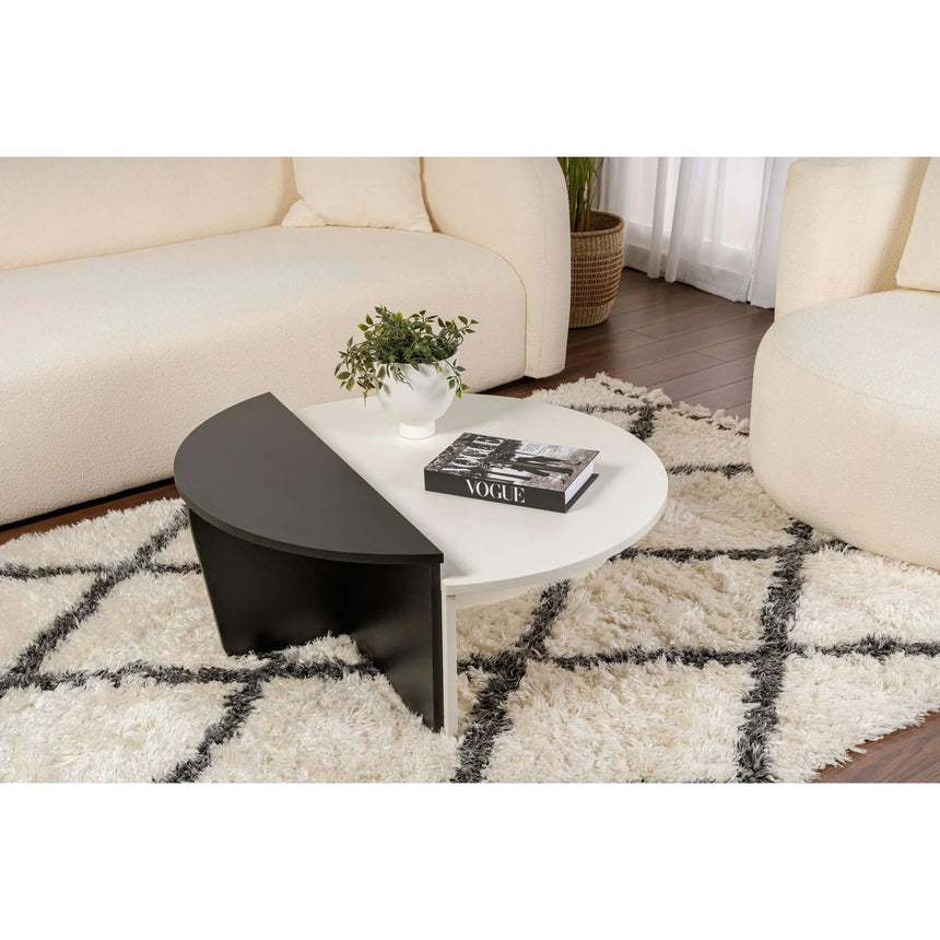 Couchtisch Orion aus Holz in Schwarz/Weiß, 90x60x30 cm – Bild 2
