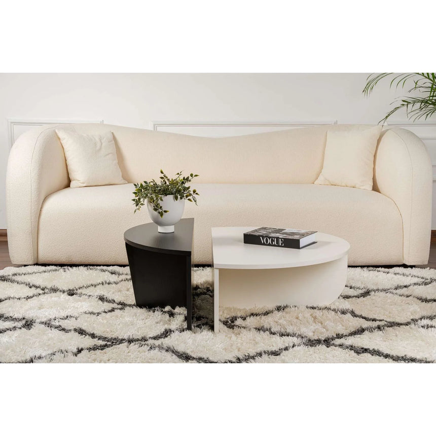 Couchtisch Orion aus Holz in Schwarz/Weiß, 90x60x30 cm – Bild 3