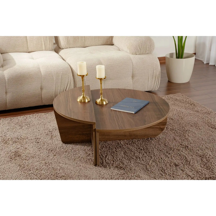 Couchtisch Orion aus Holz in Walnuss, 90x60x30 cm – Bild 3