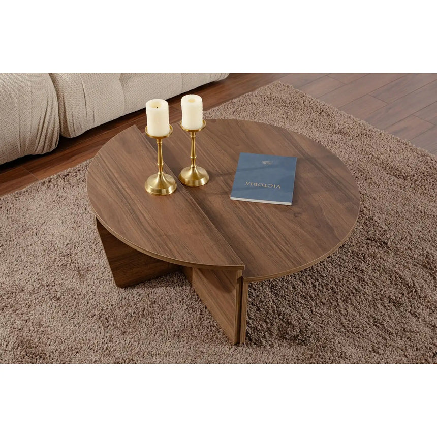 Couchtisch Orion aus Holz in Walnuss, 90x60x30 cm – Bild 4