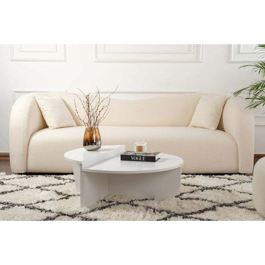 Couchtisch Orion aus Holz in Weiß, 90x60x30 cm – Bild 8