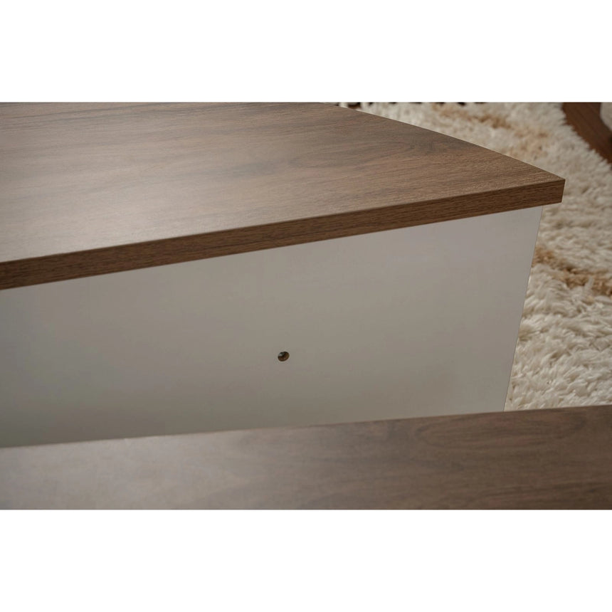 Couchtisch Orion aus Holz in Weiß/Walnuss, 90x60x30 cm – Bild 6