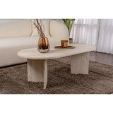Couchtisch Sable aus Holz in Travertine, 119x60x40 cm – Bild 1