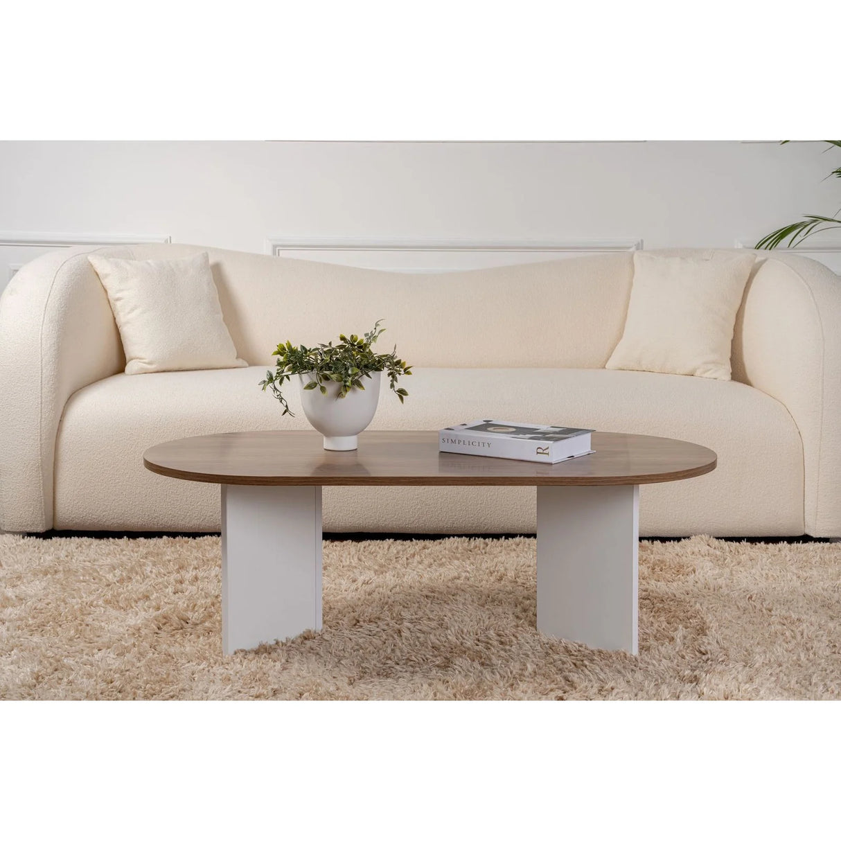 Couchtisch Sable aus Holz in Walnuss Weiß, 119x60x40 cm – Bild 2